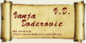 Vanja Doderović vizit kartica